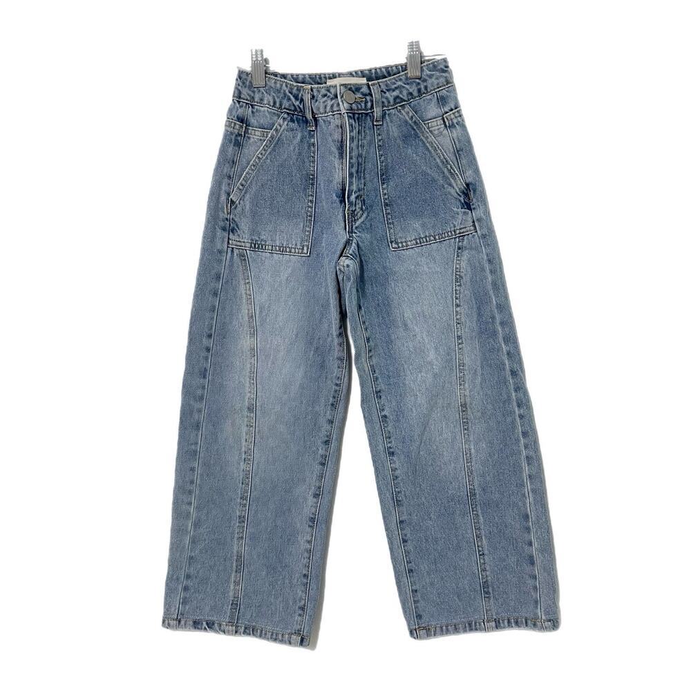 Habitual Jeans Girl Wide Barrel Leg Size 10 Blue Denim Med Wash